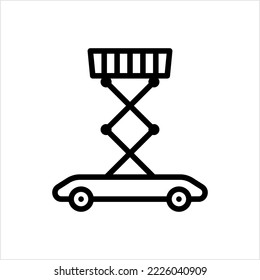 Extended Scissor Lift Platform Icon, Extension Lift Vector Art Illustration