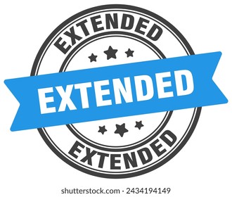 extended stamp. extended round sign. label on transparent background