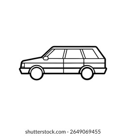 Extended Station Wagon Car line art Vector - red car isolated on white. car isolated on white	
