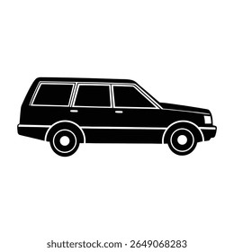 Extended Station Wagon Car silhouette vector	