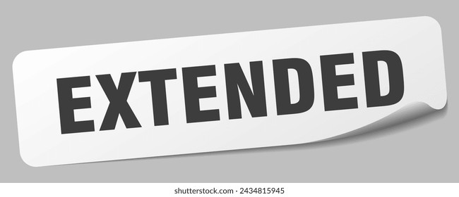 extended sticker. extended rectangular label isolated on white background