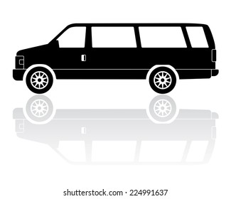 Extended van silhouette vector icon