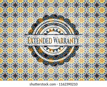 Extended Warranty arabesque emblem. arabic decoration.