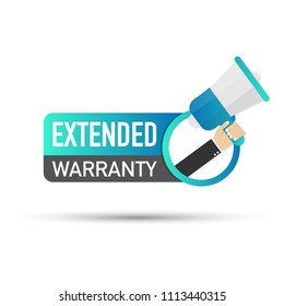 Extended warranty banner design on white background. Vector stock illustration