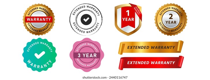 extended warranty circle stamp and seal badge ribbon label sticker for marketing customer service