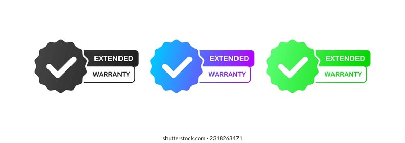 Extended warranty. Flat, color, extended warranty banner, Extended warranty icons. Vector icons.