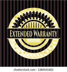 Extended Warranty gold shiny badge. Vector Illustration. Detailed.