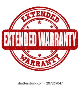 Extended warranty grunge rubber stamp on white, vector illustration