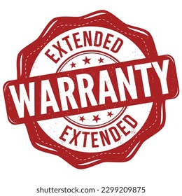 Extended warranty grunge rubber stamp on white background, vector illustration