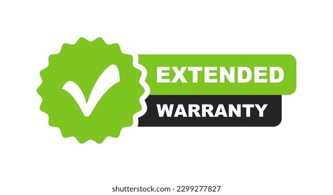 Extended warranty label. Warranty badge. Vector illustration.