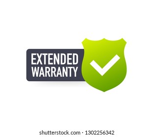 Extended Warranty Label Or Sticker. Badge, Icon, Stamp. Vector Stock Illustration.