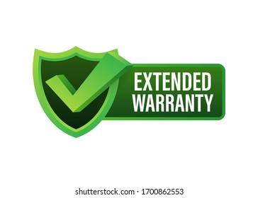 Extended Warranty Label Or Sticker. Badge, Icon, Stamp. Vector Illustration.