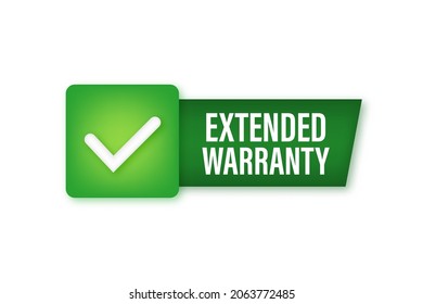 Extended Warranty Label Or Sticker. Badge, Icon, Stamp Vector Illustration.