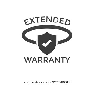 Extended warranty label or sticker, badge, stamp logo design. Certificate, Extended Warranty - policies that extend the warranty period vector design and illustration.