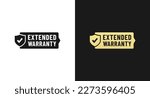 Extended warranty label vector or Extended warranty mark isolated in flat style. Simple extended stamp vector for design element about warranty. Elegant extended Warranty Label Design Element.