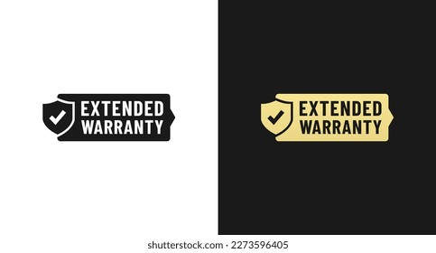 Extended warranty label vector or Extended warranty mark isolated in flat style. Simple extended stamp vector for design element about warranty. Elegant extended Warranty Label Design Element.