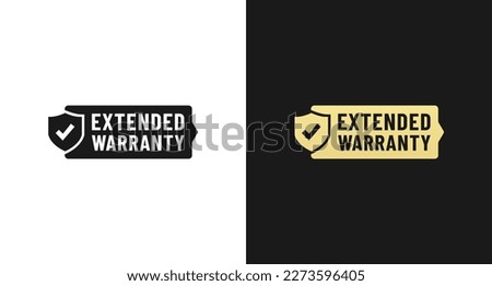 Extended warranty label vector or Extended warranty mark isolated in flat style. Simple extended stamp vector for design element about warranty. Elegant extended Warranty Label Design Element. ストックフォト © 