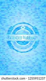 Extended Warranty light blue emblem with triangle mosaic background