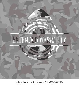 Extended Warranty on grey camouflaged texture