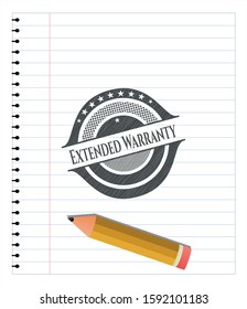 Extended Warranty pencil emblem. Vector Illustration. Detailed.