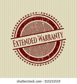 Extended Warranty rubber grunge stamp