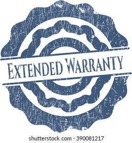 Extended Warranty rubber grunge stamp