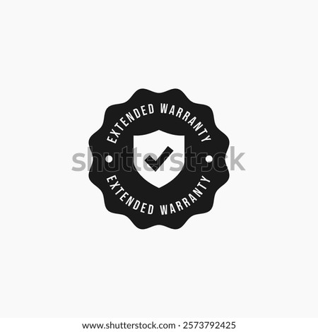 Extended warranty stamp sign vector isolated. Simple extended sign vector for design element about warranty. Elegant extended Warranty Label Design Element.