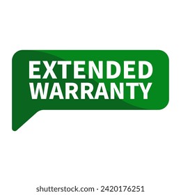 Extended Warranty Text In Green Rectangle Shape For Information Promotion Business Marketing Social Media Announcement
