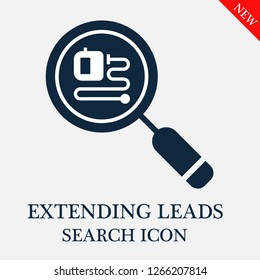 Extending leads search icon. Extending leads icon in magnifier icon. Editable Extending leads search icon for web or mobile.