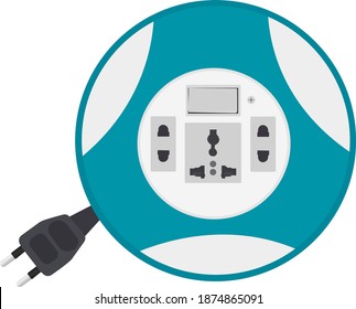 Extension board, illustration, vector on white background