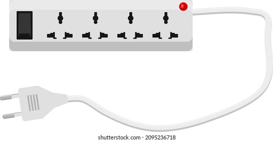 Extension board, illustration, vector on a white background.