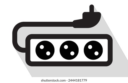 extension cord or cable icon, vector illustration 