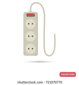 Extension cord color flat icon