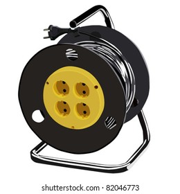 extension cord electrical cable illustration  vector isolated on a white background