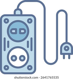 Extension Cord Filled Blue Tone Icon