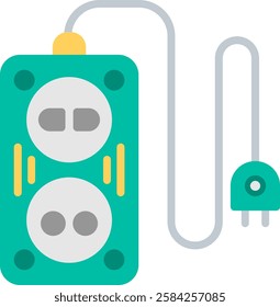 Extension Cord Flat Illustration Vector Design