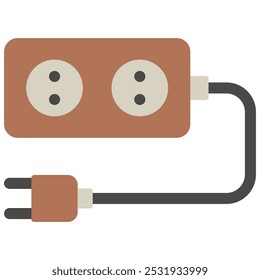 extension cord icon with flat style