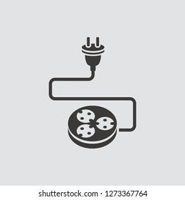 Extension cord icon isolated of flat style. Vector illustration.