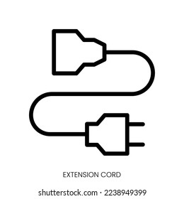 icono del cable de extensión. Diseño De Estilo De Arte De Línea Aislado En Fondo Blanco