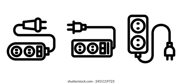 extension cord icon or logo isolated sign symbol vector illustration - high quality black style vector icons
