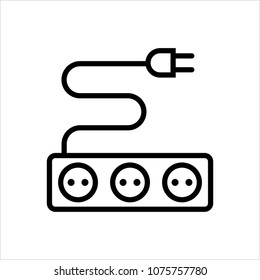 Extension Cord Icon Vector Art Illustration