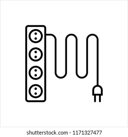 Extension Cord Icon Vector Art Illustration