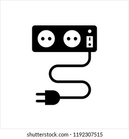 Extension Cord Icon Vector Art Illustration