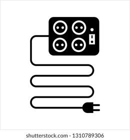 Extension Cord Icon Vector Art Illustration