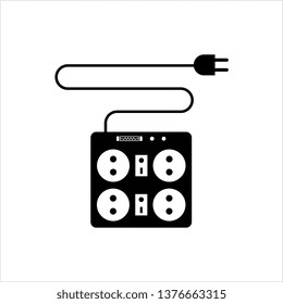 Extension Cord Icon Vector Art Illustration
