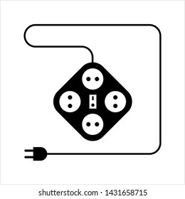 Extension Cord Icon Vector Art Illustration