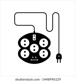 Extension Cord Icon Vector Art Illustration