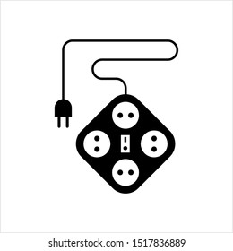 Extension Cord Icon Vector Art Illustration