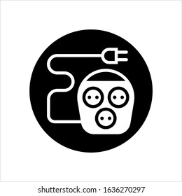 Extension Cord Icon Vector Art Illustration