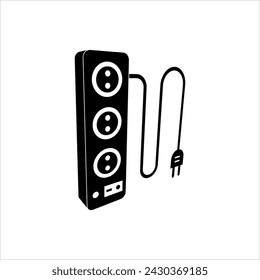 Extension Cord Icon Vector Art Illustration